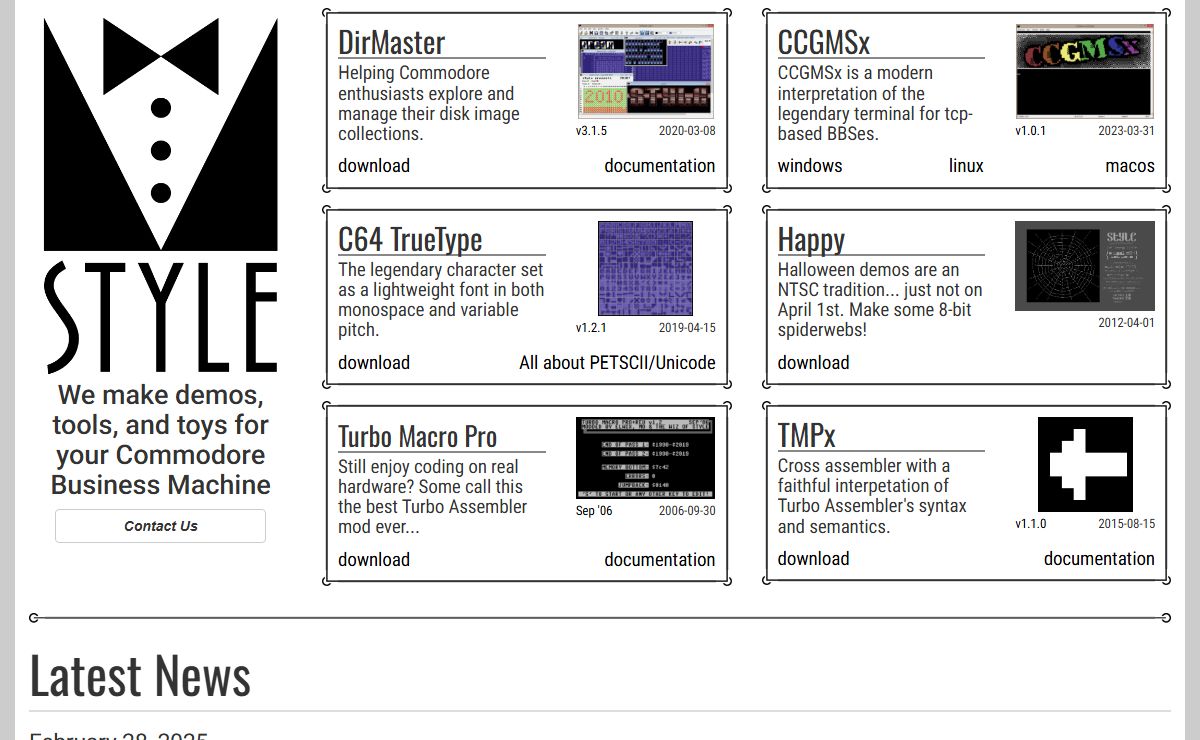 Style | we make demos, tools and toys for your Commodore Business Machine | (an NTSC/C64 demo group)