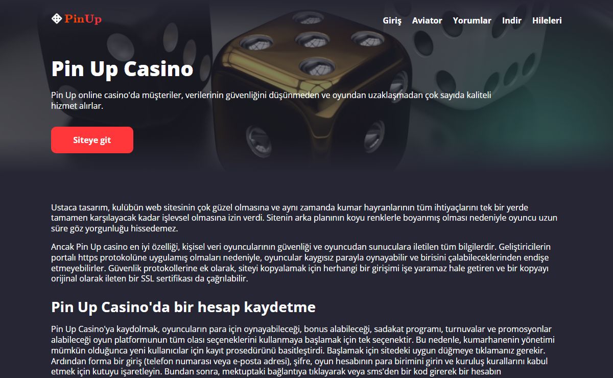 Pin Up Сasino Giriş | Resmi site, hoşgeldin bonusu [2024]