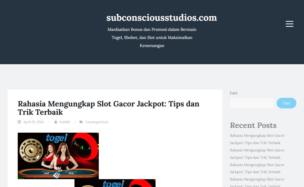 subconsciousstudios.com - Manfaatkan Bonus dan Promosi dalam Bermain Togel, Sbobet, dan Slot untuk Maksimalkan Kemenangan