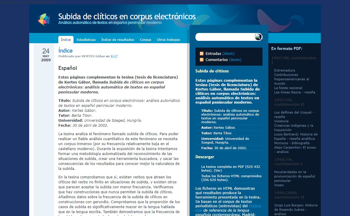 Subida de clíticos en corpus electrónicos