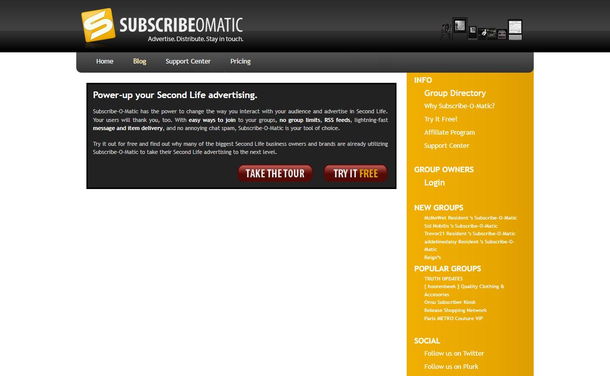 Subscribe-O-Matic - Second Life advertising - Second Life business