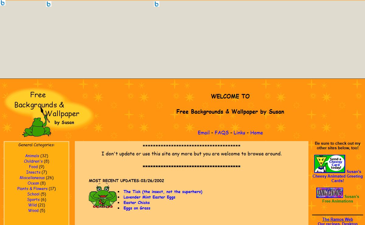 Welcome to Susan's FREE Backgrounds & Wallpaper! Take all you want!