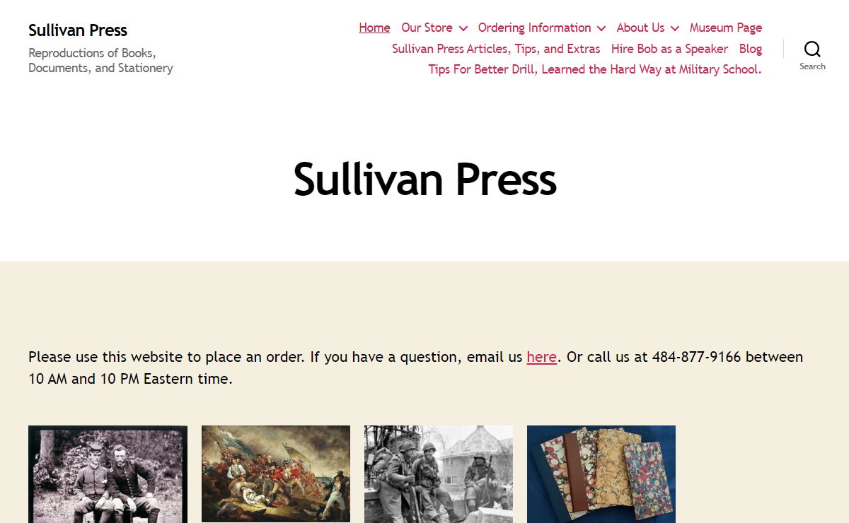 Sullivan Press – Reproductions of Books, Documents, and Stationery