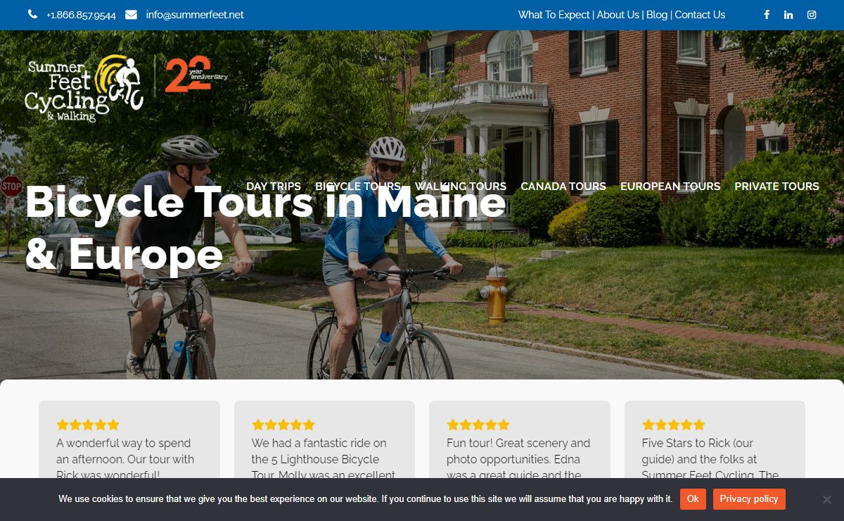 Bike Tours in Maine, Canada & Europe | Summer Feet