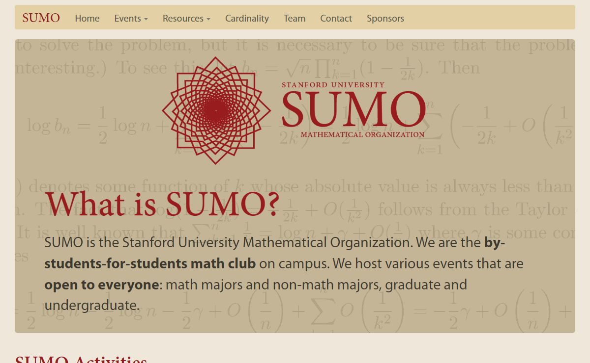 SUMO - Stanford University Mathematical Organization