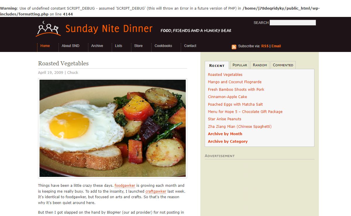 Sunday Nite Dinner | Food, Friends and a Hungry Bear