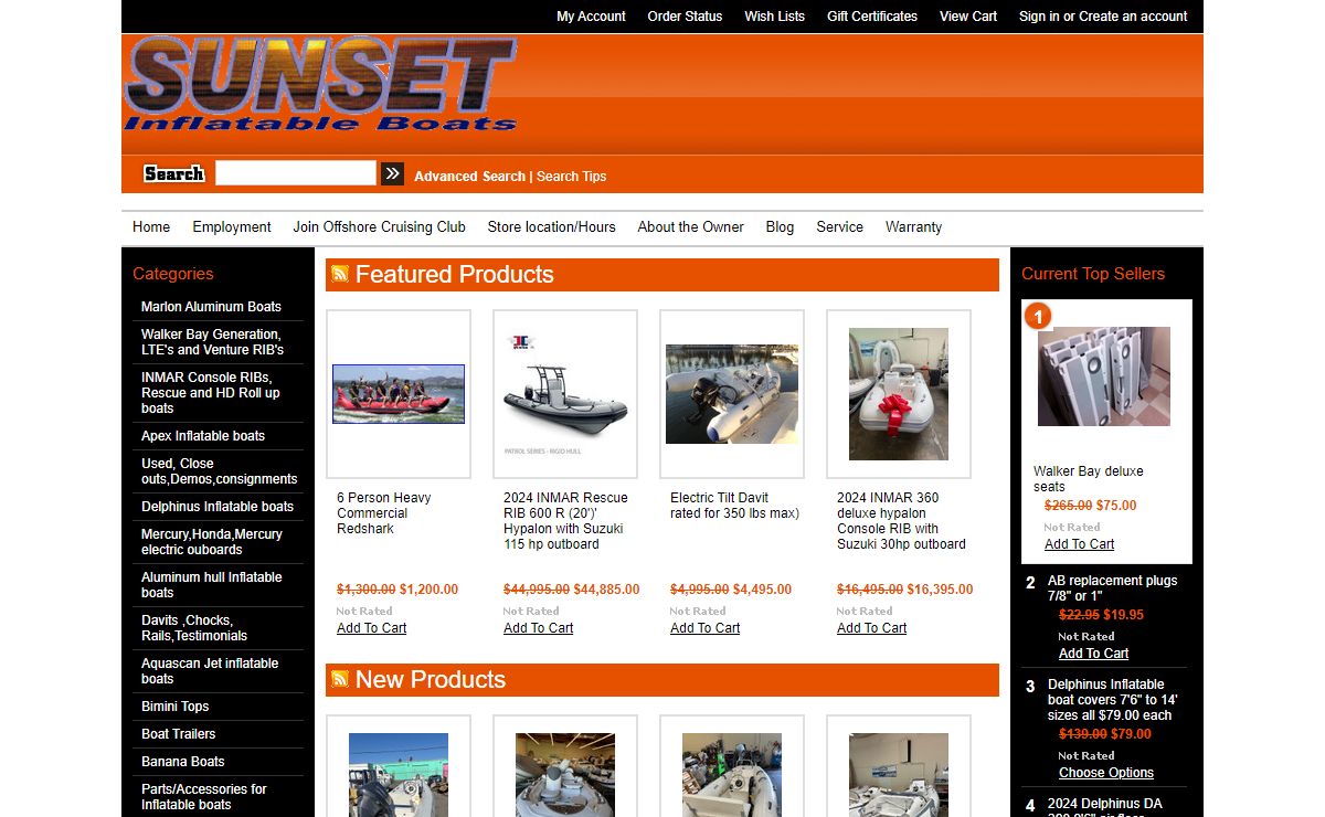 Sunset Inflatable Boats and Marine