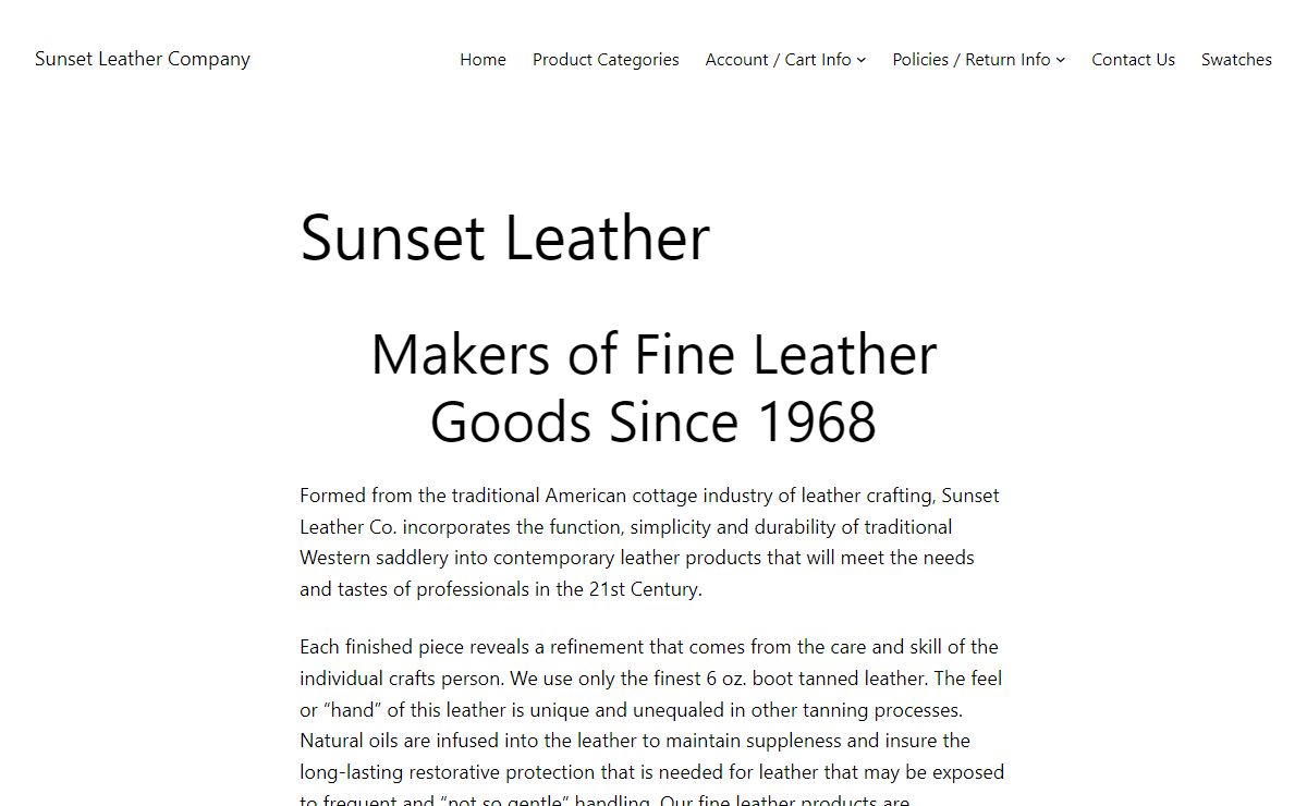 Sunset Leather Company – Leather Goods Made in The USA