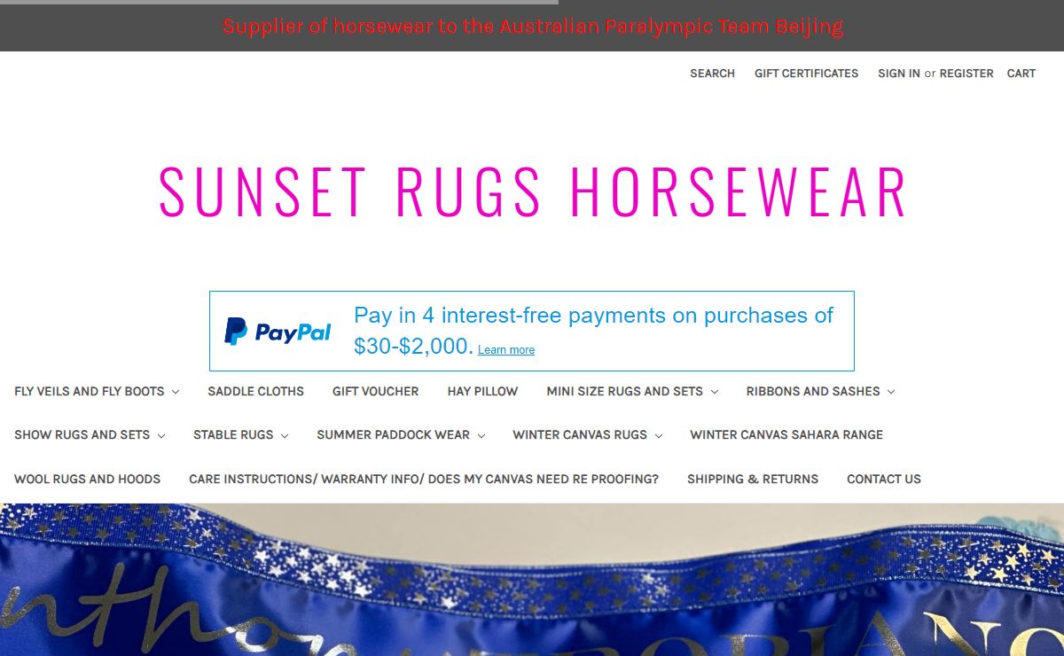 Sunset Rugs Horsewear