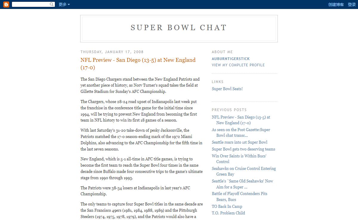 Super Bowl Chat