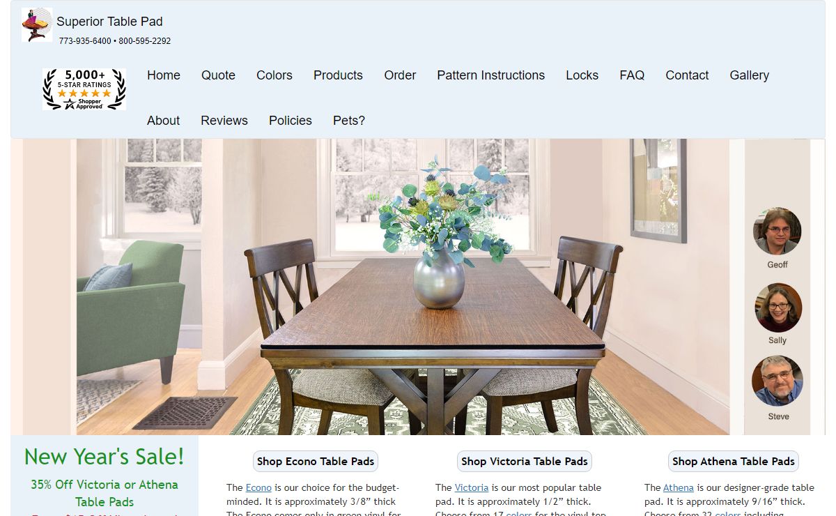 Superior Table Pad Co. Inc | Table Pads | Dining Table Covers | Table Top Pads, Table Protectors, Round Table & Protective Table Pads
