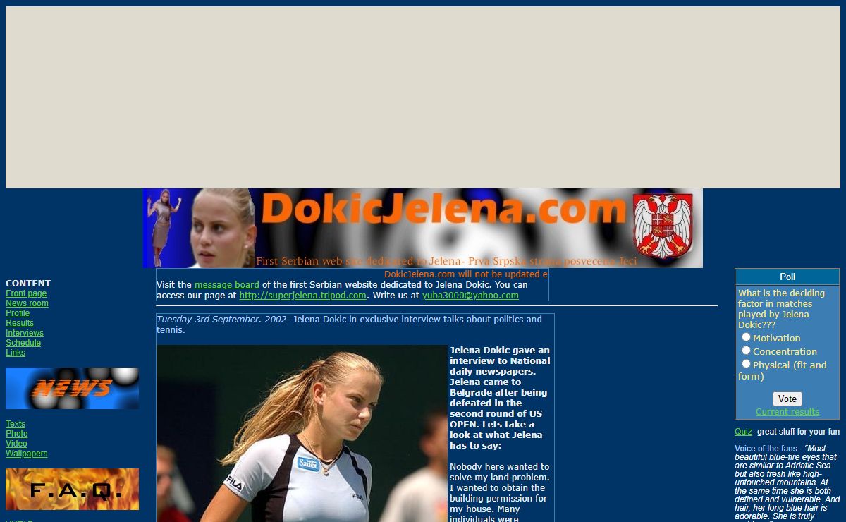 DokicJelena.com- First Serbian dedication to Jelena- Prvi srpski sajt posvecen Jeci