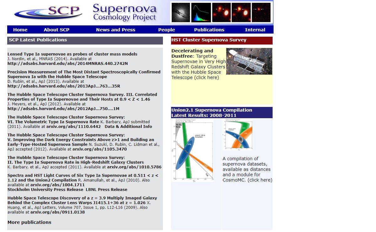 Supernova Cosmology Project
