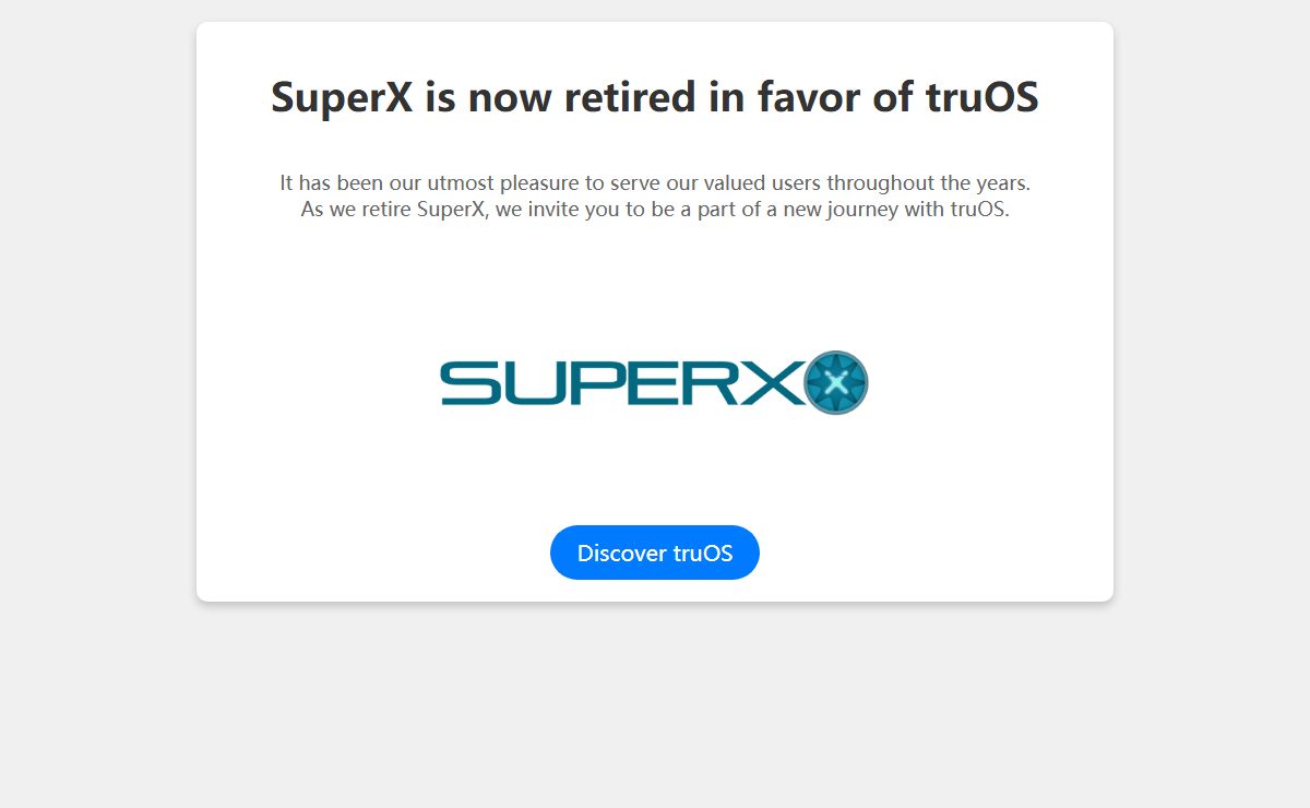 SuperX is now truOS