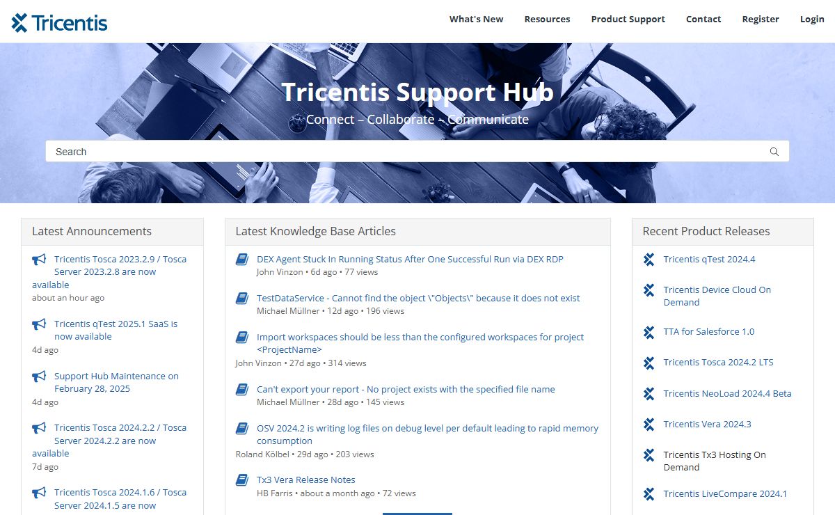 Tricentis Support Hub - Home - Tricentis Support