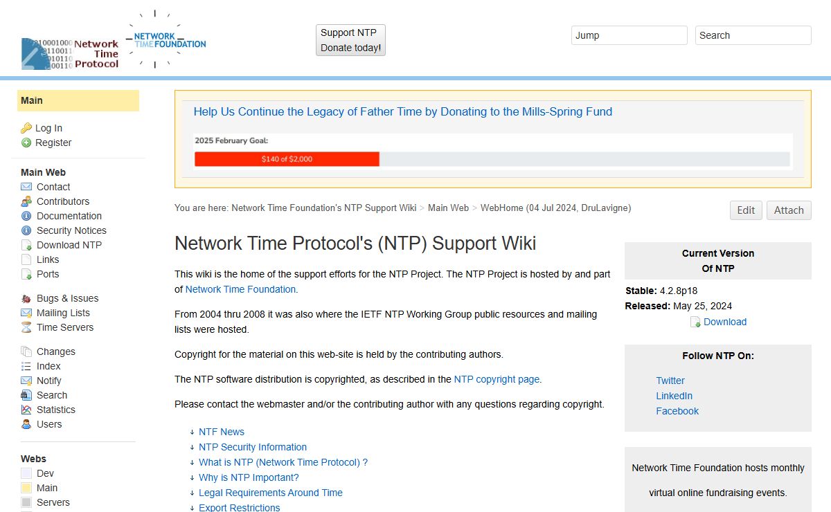 WebHome < Main < Network Time Foundation's NTP Support Wiki