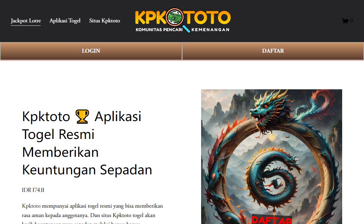 Kpktoto 🏆 Aplikasi Togel Resmi Memberikan Keuntungan Sepadan