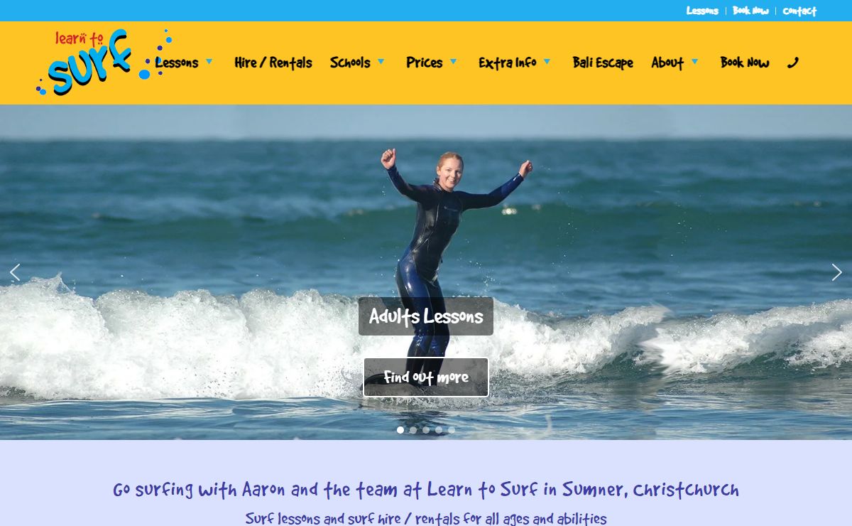 Learn to Surf - Lessons - Hire - Fun | Sumner, Christchurch