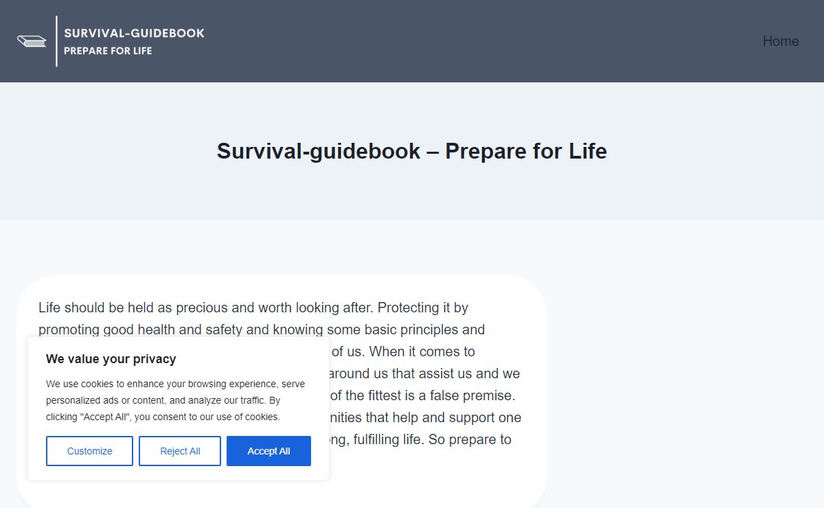Survival-guidebook - Prepare for Life - Survival-guidebook