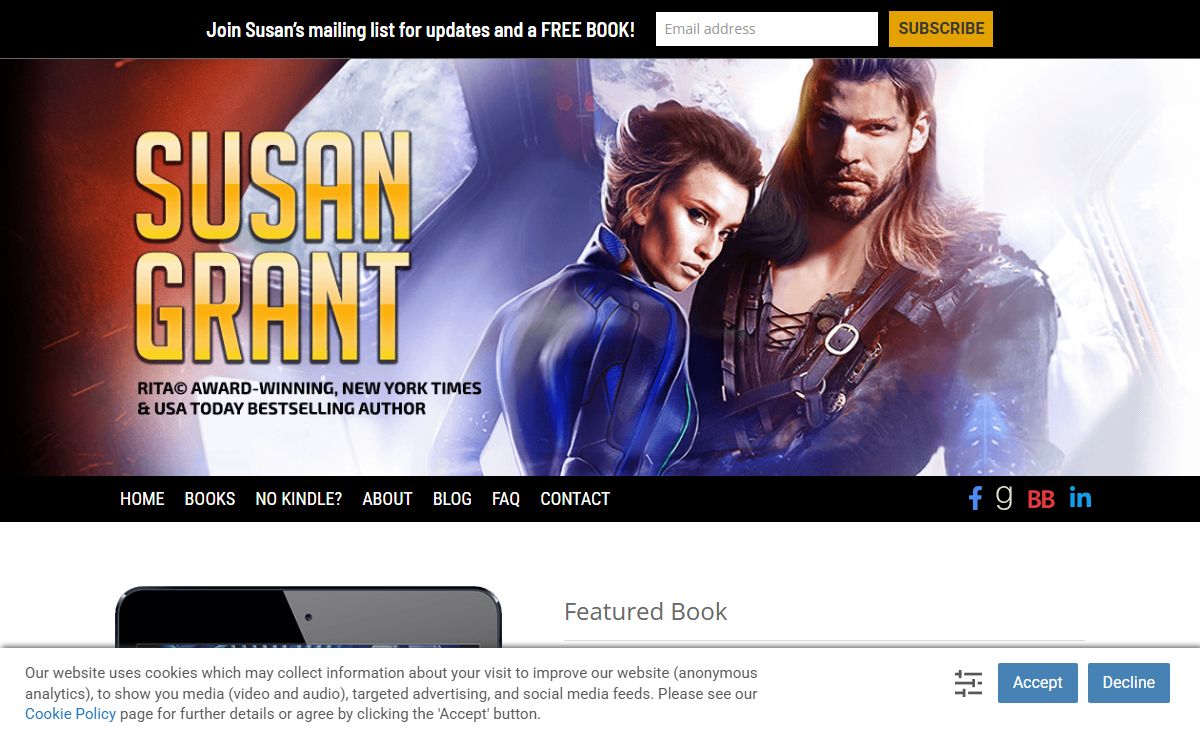Author Susan Grant | RITA-Winning Author of Science Fiction, Romance, and Action Adventure
