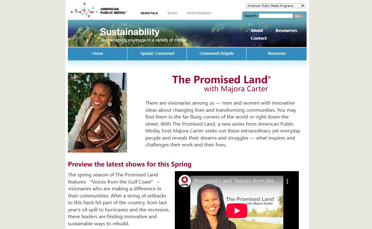 Sustainability Coverage From American Public Media