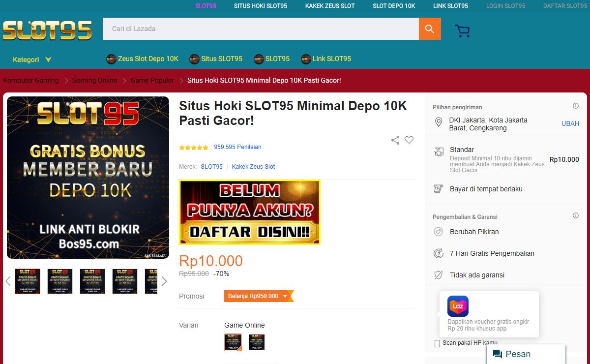 SLOT95: Situs Hoki Main Kakek Zeus Slot Depo 10k Tergacor