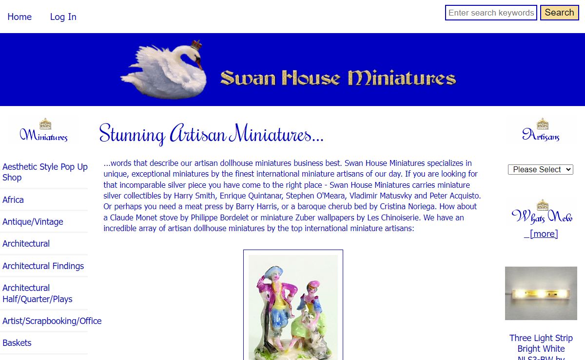 Swan House Miniatures, Artisan Miniatures for Dollhouses and Roomboxes