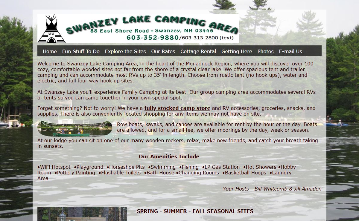 Swanzey Lake Camping Area