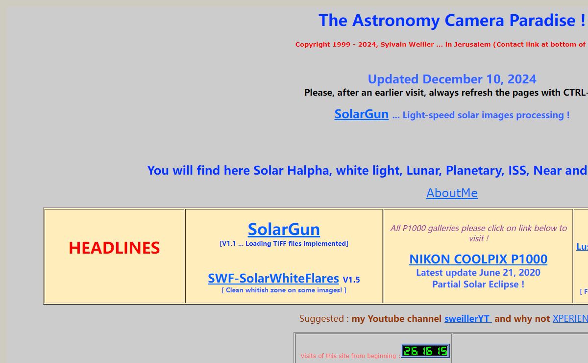 the astronomy webcam paradise including astromovies, 3D & near infrared imaging