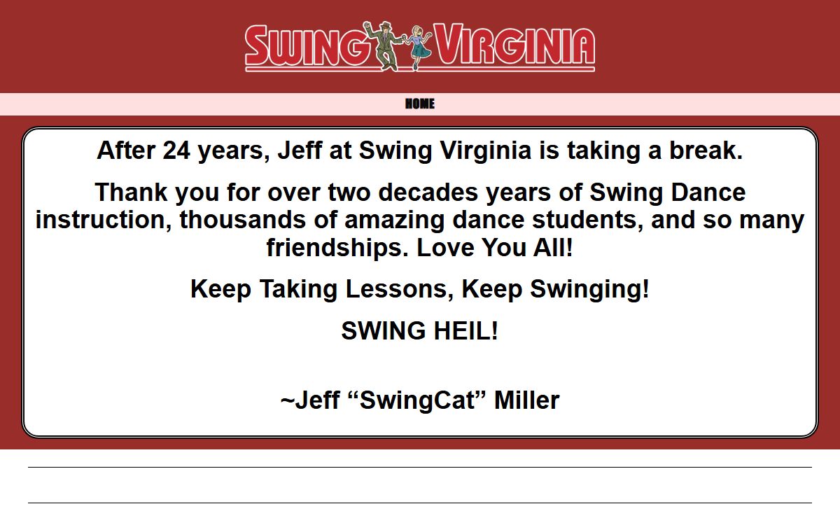 SwingVirginia – Swing Dance Connection in Hampton Roads area of southeast Virginia. Lindy Hop, Jitterbug, Charleston, Blues Dance, Collegiate Shag, Balboa, Beach Shag & More!