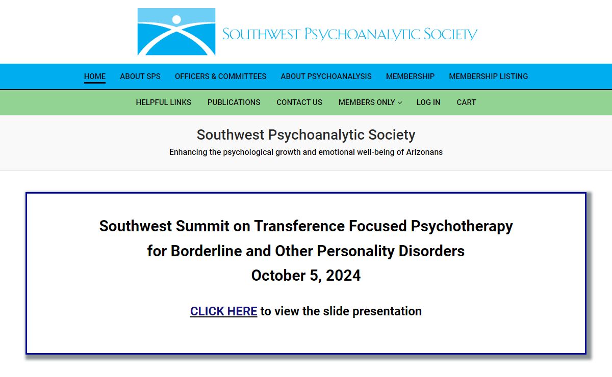 Southwest Psychoanalytic Society – Enhancing the psychological growth and emotional well-being of Arizonans
