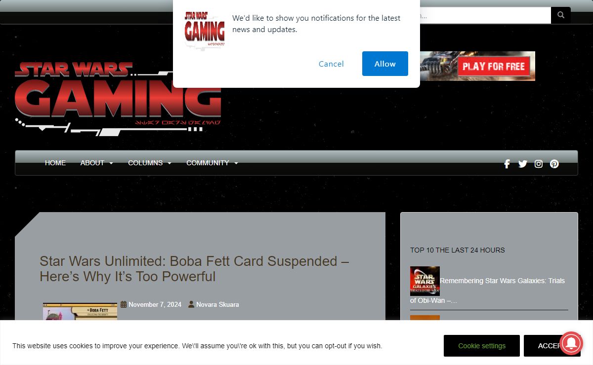 Star Wars Gaming news