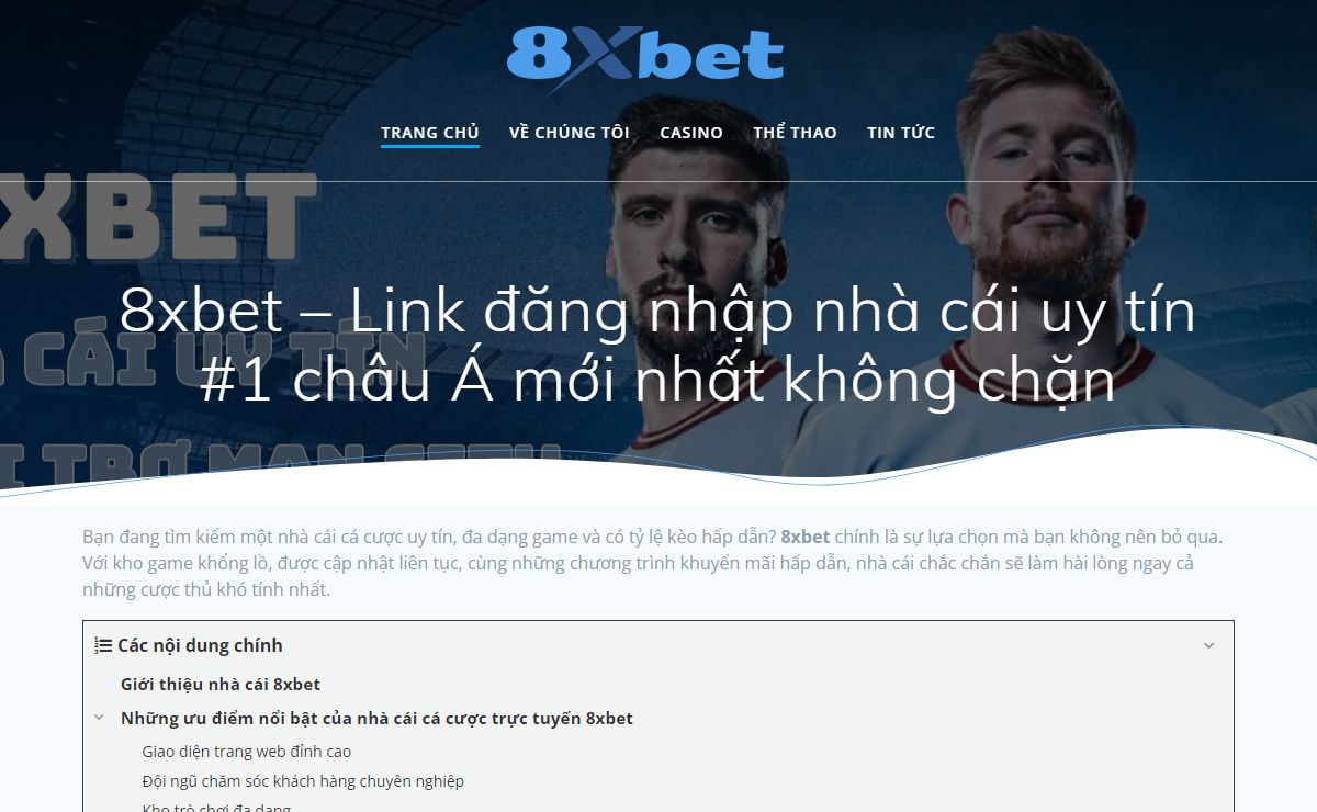 8xbet – Link đăng nhập nhà cái uy tín #1 châu Á mới nhất không chặn