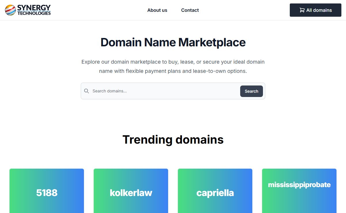 Domain Name Marketplace | Synergy Technologies, LLC - Synergy_Technologies_LLC