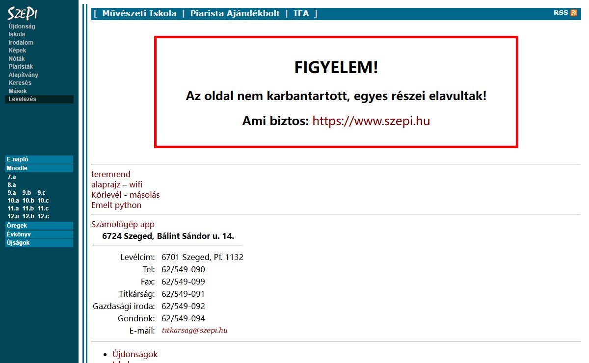 A szegedi piaristak honlapja