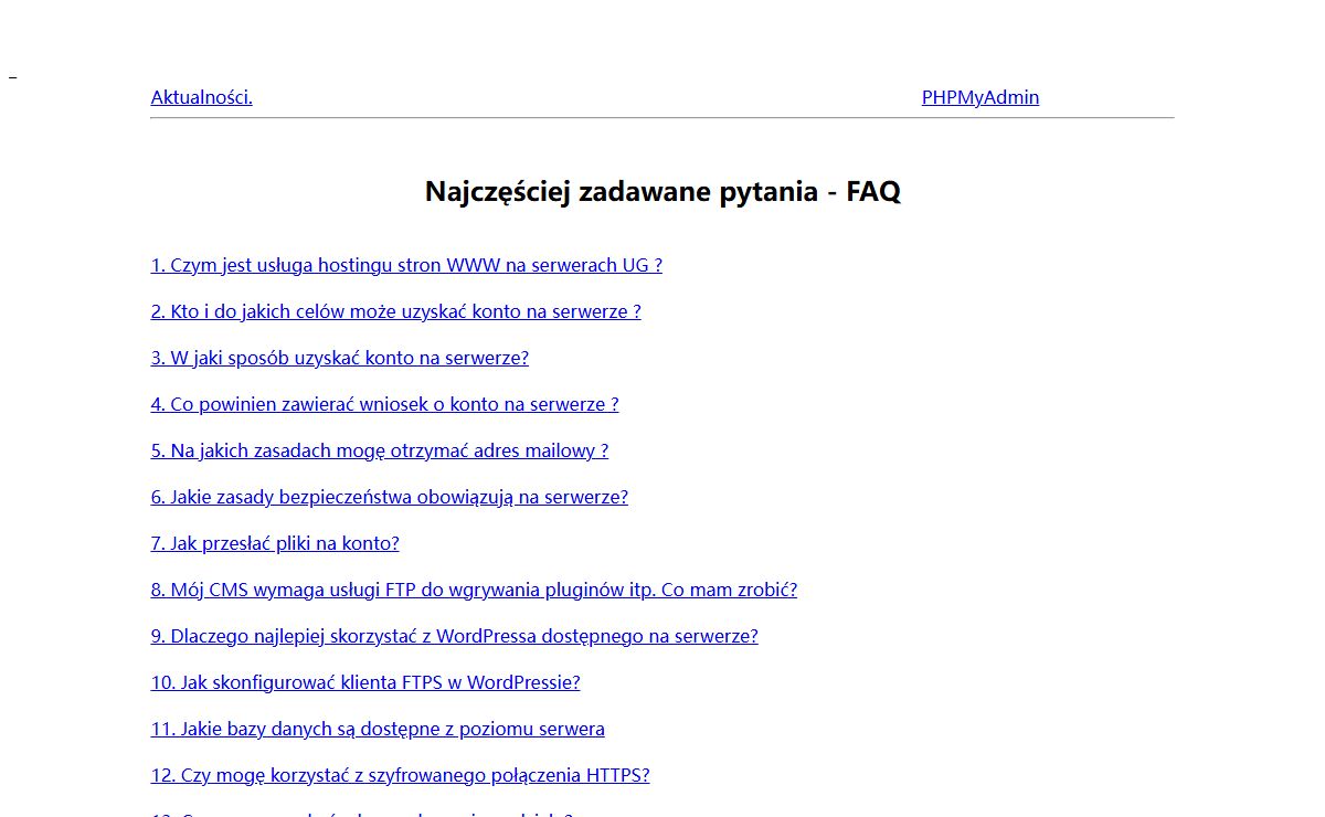 Uniwersytet Gdański - serwer szpinak.ug.edu.pl