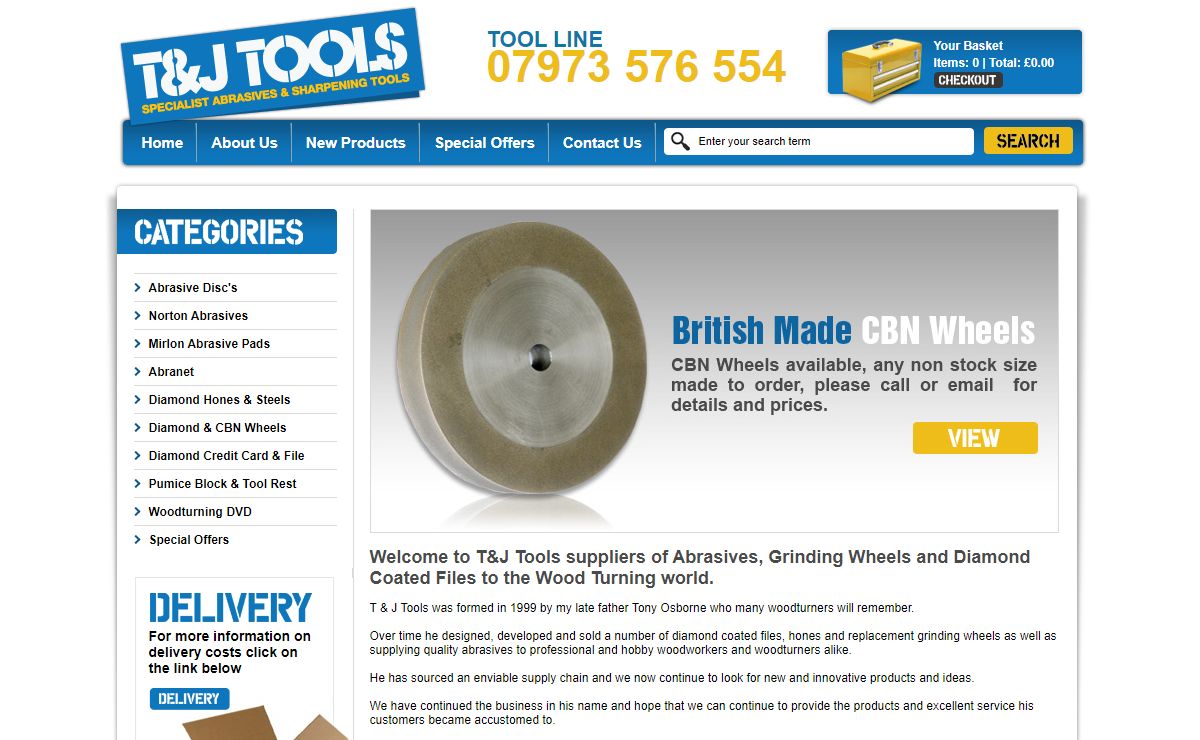 T&J Tools - Suppliers of Abrasives, Grinding Wheels and Diamond Coated Files to the Wood Turning world