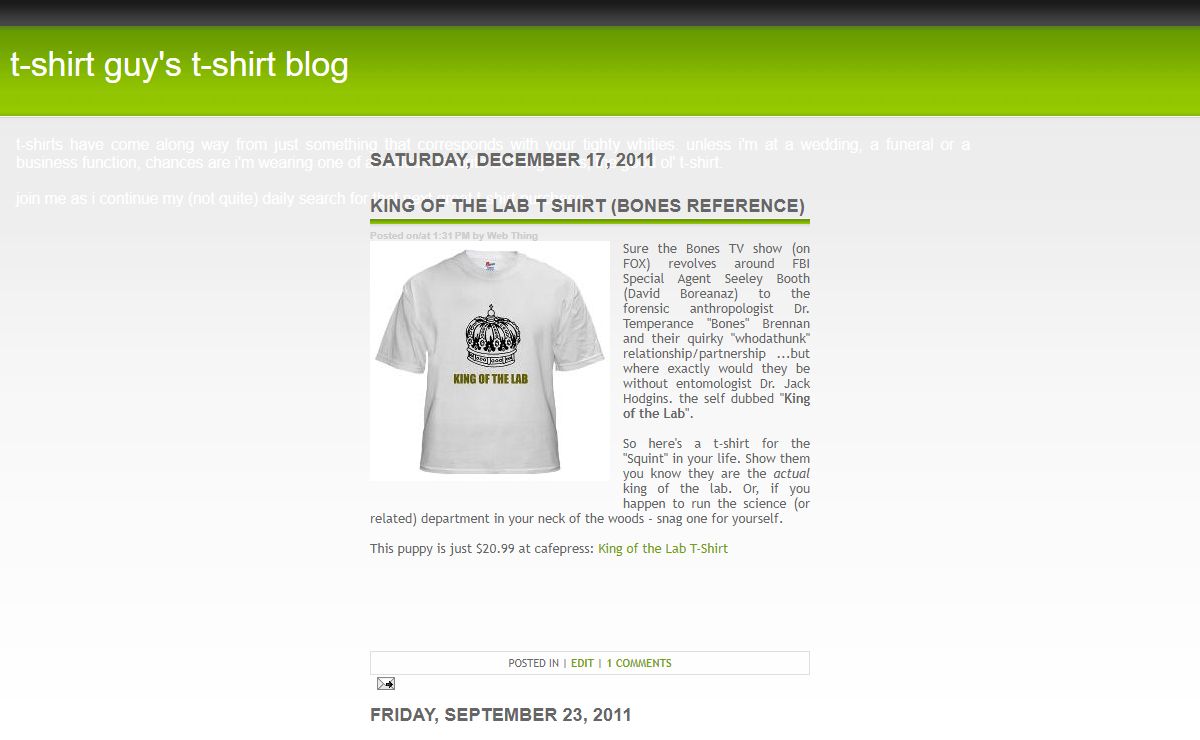T-Shirt Guy's T-Shirt Blog