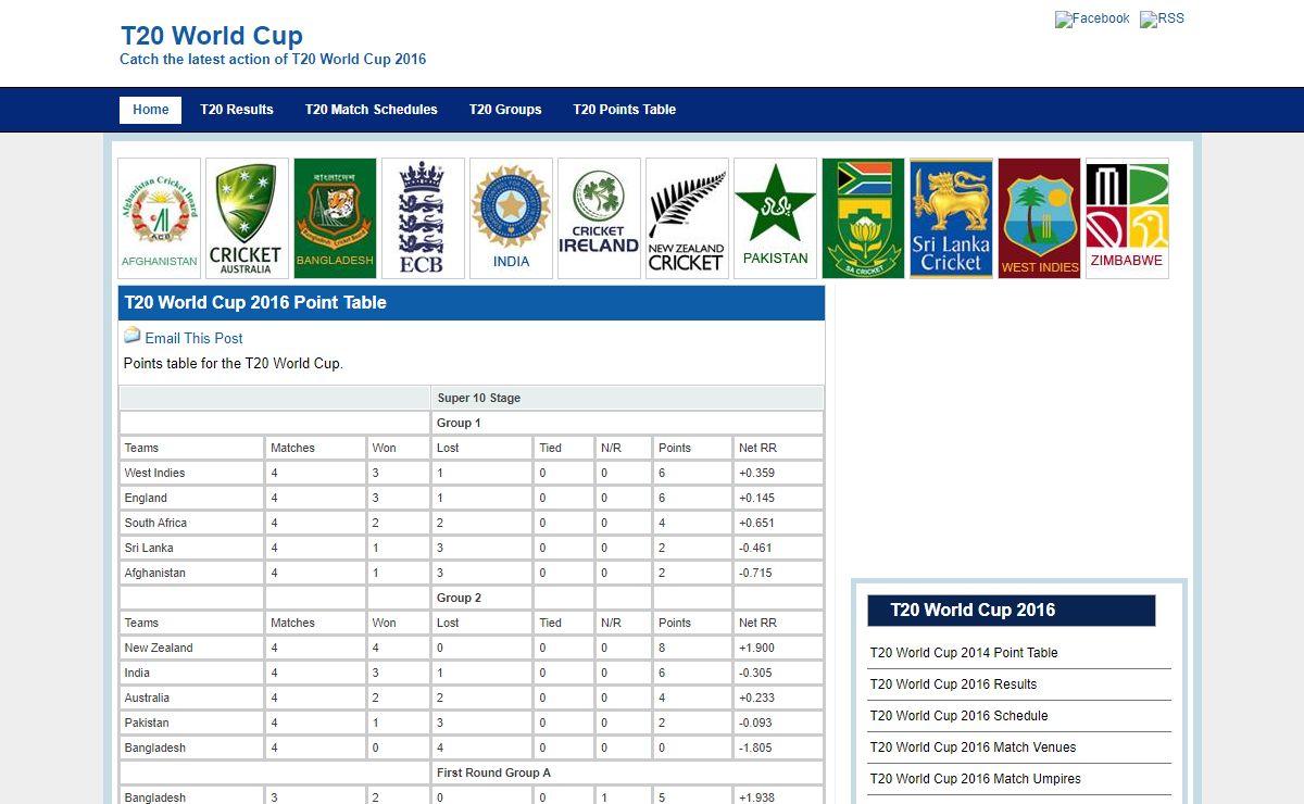 T20 World Cup - Catch the latest action of T20 World Cup 2016