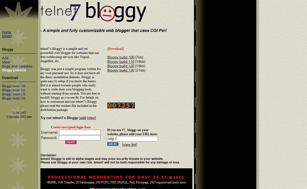 telnet7 bloggy