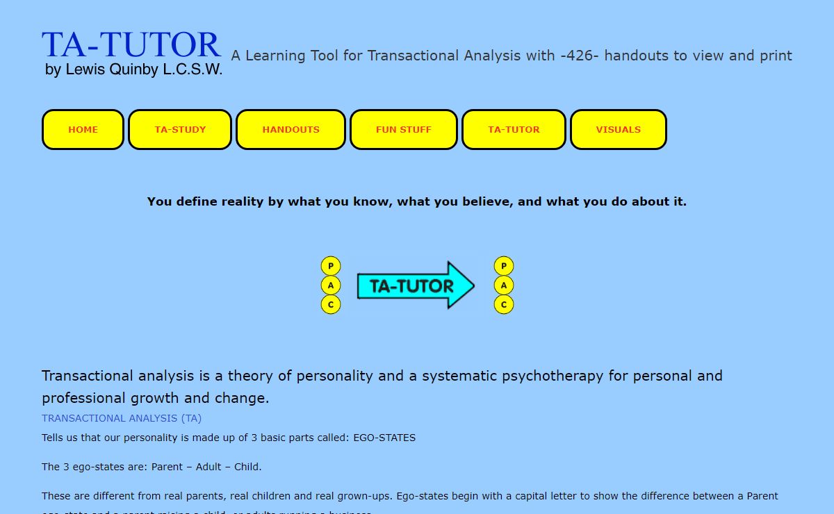 TA-Tutor – Transactional Analysis tools for psychotherapy