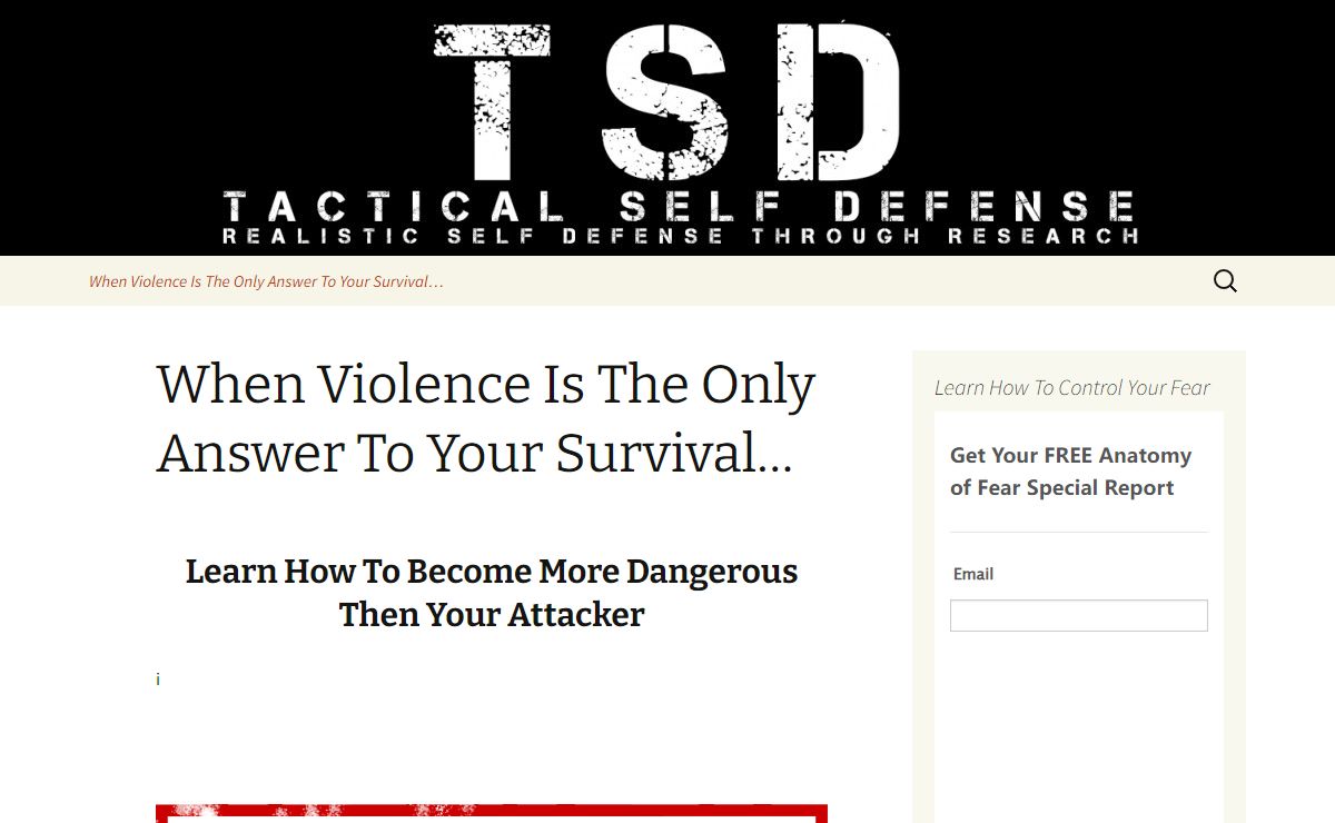 Tactical Self Defense | Realistic Self Defense Through Research