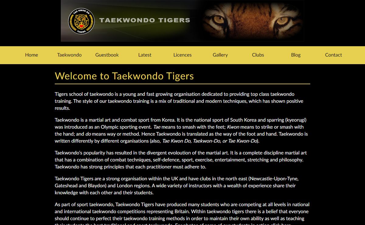 Home - Taekwondo Tigers