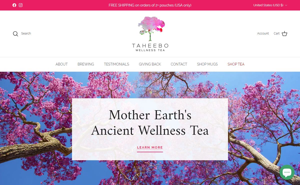 Taheebo Wellness Tea - Pau d'Arco Tea - Pure Herbal Wellness Tea
