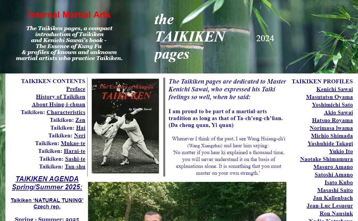 The Taikiken pages are dedicated to Master Kenichi Sawai
