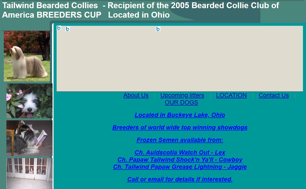 Tailwind Bearded Collies - Recipient of the 2005 Bearded Collie Club of America BREEDERS CUP