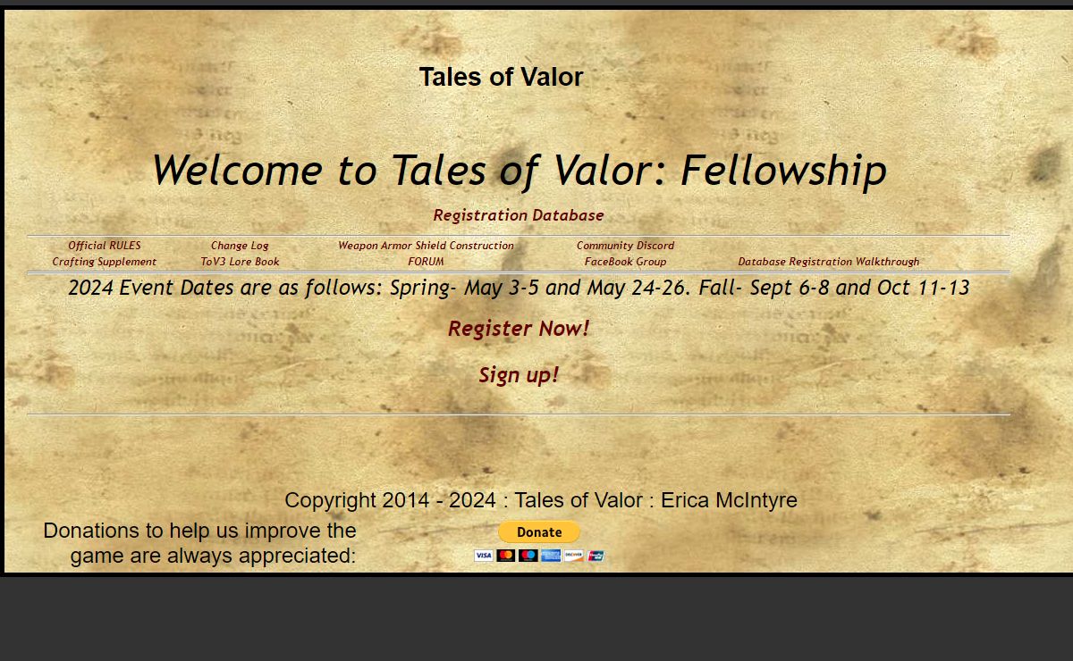Welcome to Tales of Valor