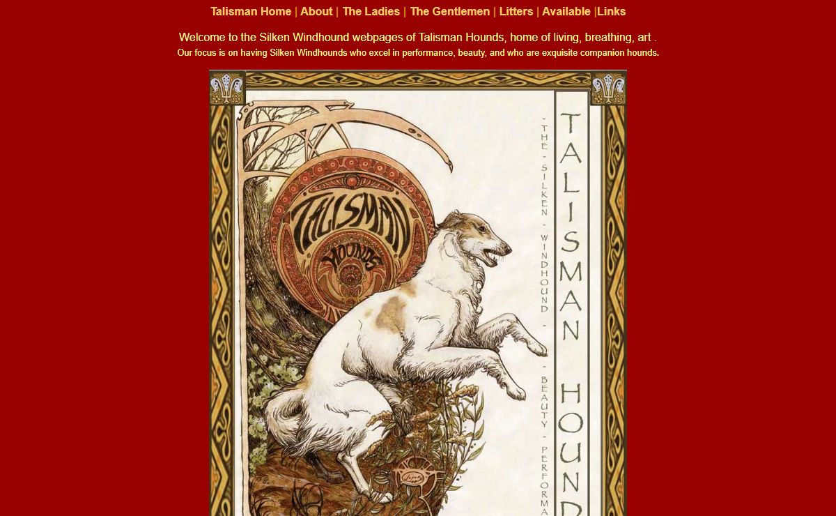 Talisman Silken Windhounds, the first Silken Windhound breeder in the West of show and performance rare sighthounds