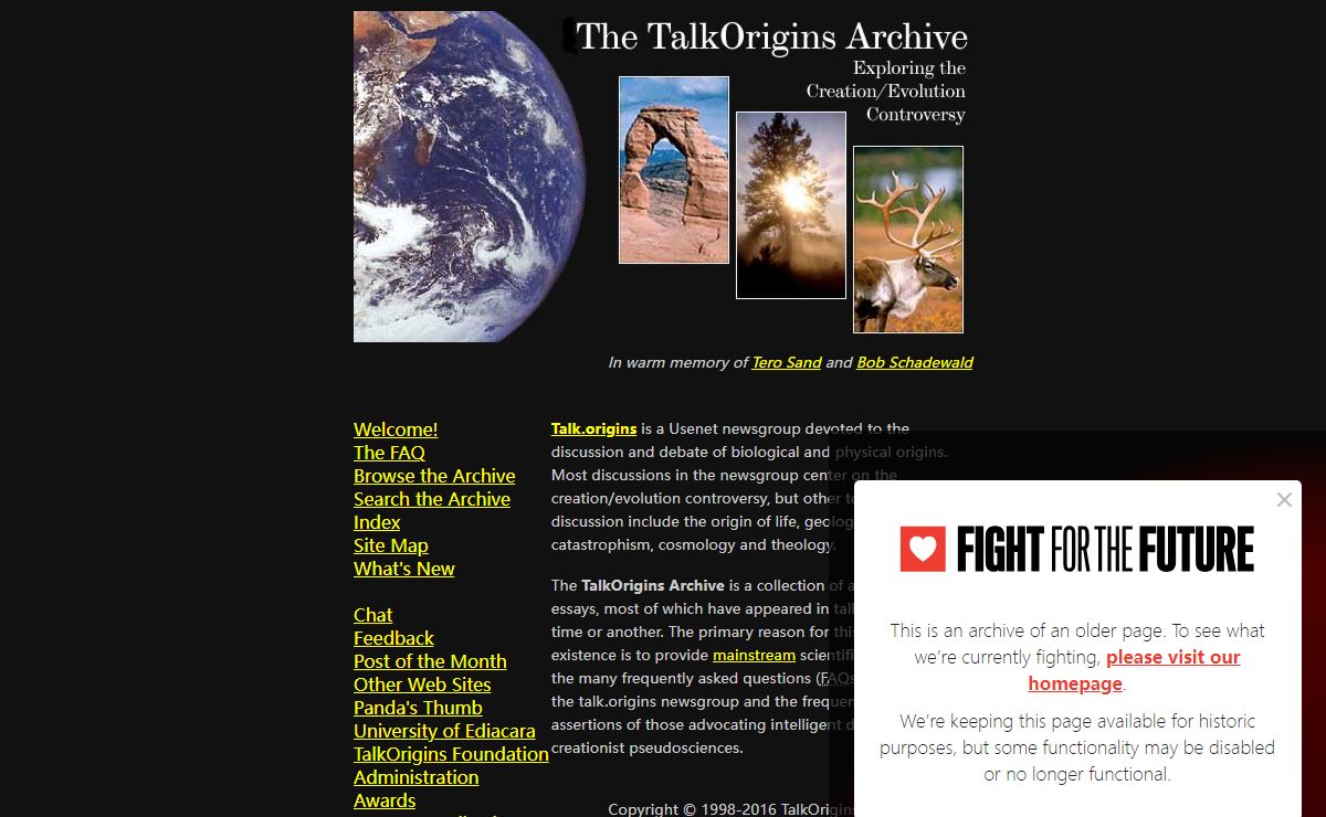 TalkOrigins Archive: Exploring the Creation/Evolution Controversy