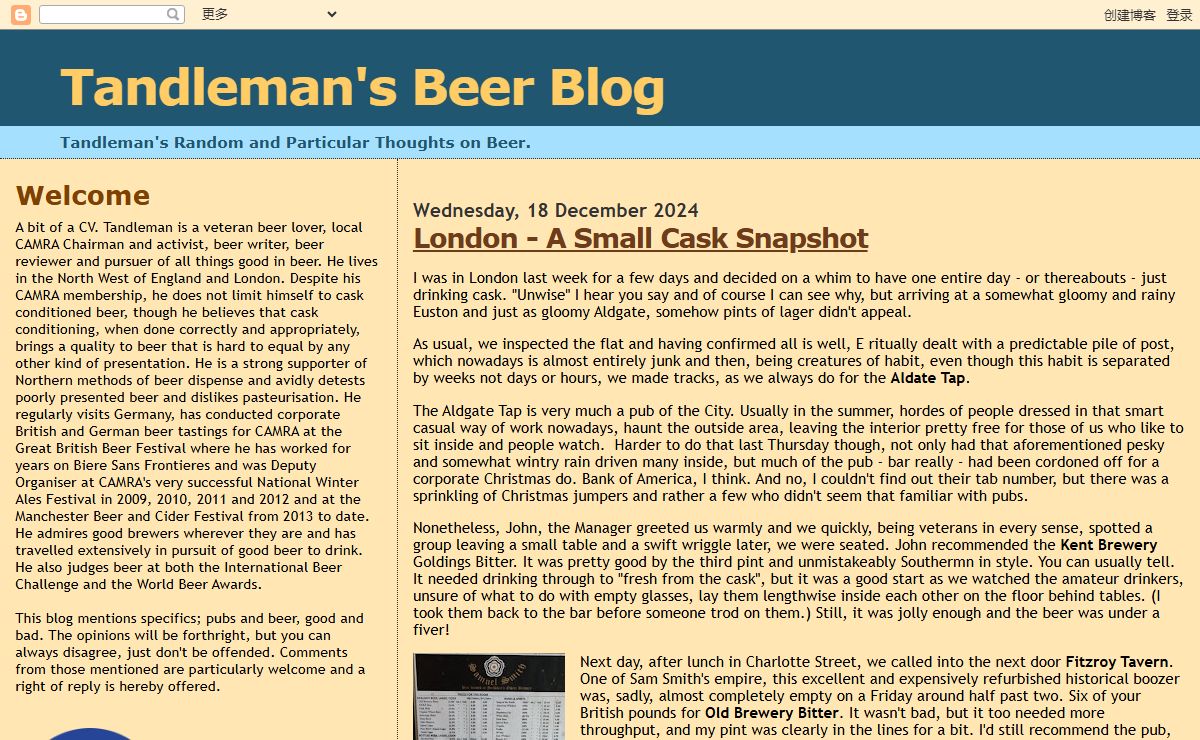 Tandleman's Beer Blog